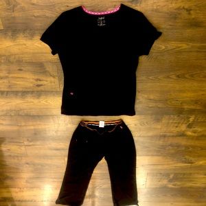 Heart Soul scrub set. Black. Medium Top/Small bottom. Never worn